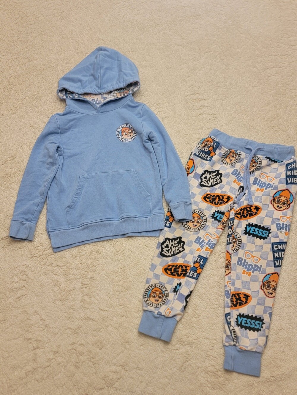 Bums & Roses Bamboo Blippi Chill Kid Vibes Hooded Jogger Set